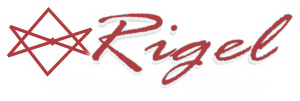 logo rigel en rojo w glow